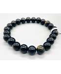 8mm Obsidian, Goldsheen bracelet