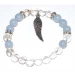 8mm Quartz & Angelite/ Angel Wing