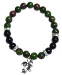 8mm Ruby Zoisite/ Black Onyx with Dragon