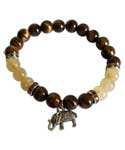 8mm Tiger Eye/ Rutilated Quartz with Elephant