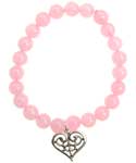 Rose Quartz Love Scroll Heart silver