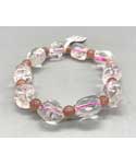 Quartz & Strawberry Quartz Nugget bracelet