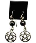 Hematite Pentagram earrings