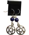 Lapis Pentagram earrings