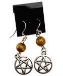 Tiger's Eye Pentagram earrings