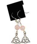 Rose Quartz Triquetra earrings