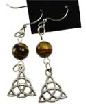 Tiger's Eye Triquetra earrings