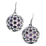 22mm Flower of Life amethyst earrings