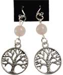 Rose Quartz Tree of Life earrings