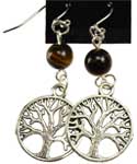 Tigers Eye Tree of Life earrings