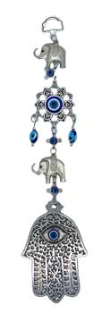 Evil Eye with Hand and Elephants