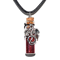 Dragon Red glitter necklace