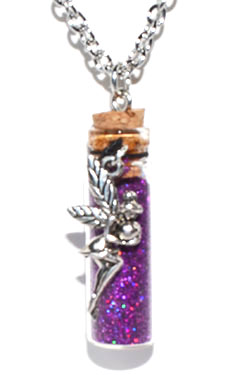 Fairy Purple glitter necklace