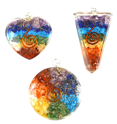 (set of 3) Chakra orgone (point,heart,round)