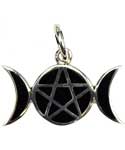 Pentagram Moons sterling silver