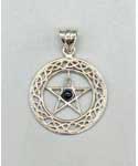 30mm Black Obsidian Pentagram