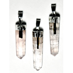 Rose Qtz w tourmaline pendant