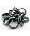 (set of 50) Faceted Hematite magnetic rings