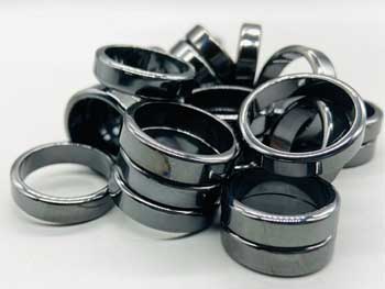 (set of 50) Flat Hematite rings