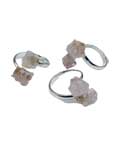 (set of 3) adjustable Rose Quartz rings