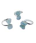 (set of 3) adjustable Aquamarine rings