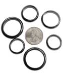 (set of 50) 6mm Rounded Hematite rings