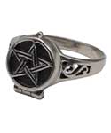 size 7 Pentagram Poison ring sterling