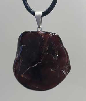 Garnet slice pendant