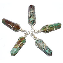 (set of 5) wire wrapped Chrysocolla point