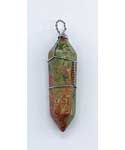 Unakite wire wrapped point