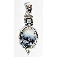 Black Onyx, Dendritic Opal pendant