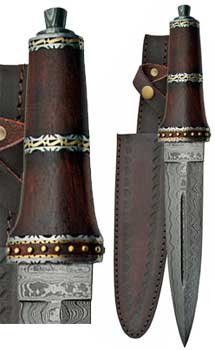 Dirk Wod Damascus athame 13 3/4