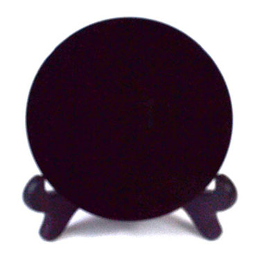 10cm Black Obsidian scrying mirror W/ stand